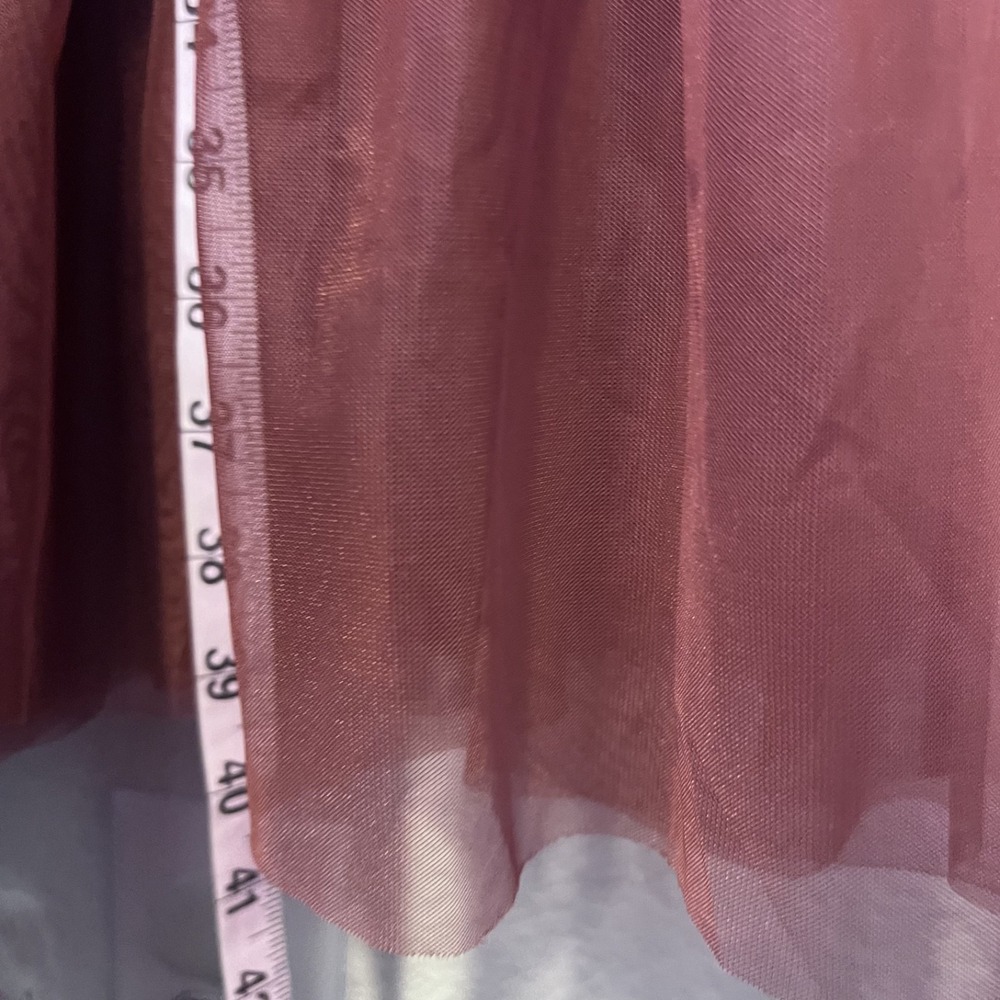 Baltic Born Emma Smocked Tulle Midi Dress Womens Medium Oxblood Formal Occasion - Picture 5 of 10